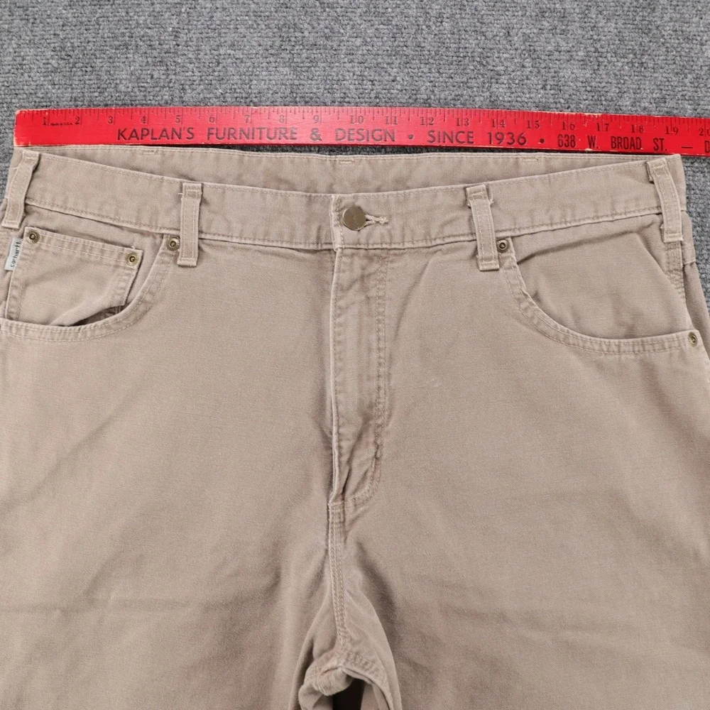 Carhartt B159 MUS Mens Loose Fit Canvas Carpenter Pants Taupe 38x30 (Fits 38x29)